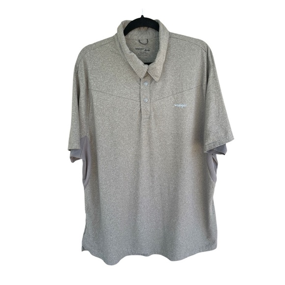 Wrangler Outdoor Polo Shirt Gray Short Sleeve XXLarge Classic Fit Performance - Picture 1 of 10
